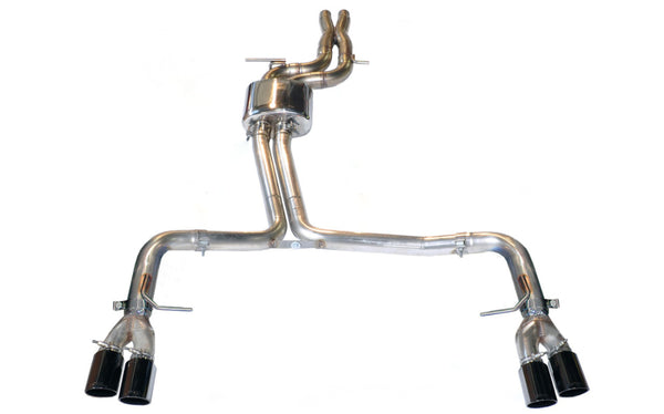 AWE Tuning Audi B8.5 S5 3.0T Track Edition Exhaust - Diamond Black Tips (102mm) - Bull Strap
