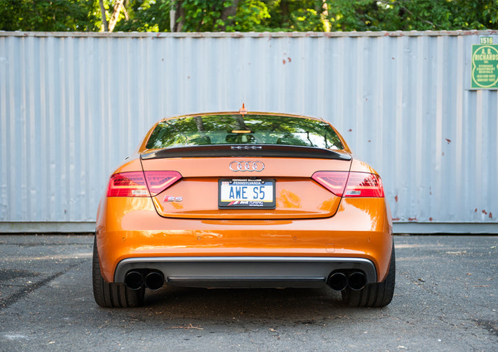 AWE Tuning Audi B8.5 S5 3.0T Track Edition Exhaust - Diamond Black Tips (102mm) - Bull Strap