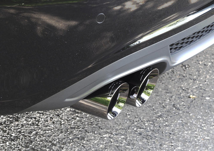 AWE Tuning Audi B8 A4 Touring Edition Exhaust - Single Side Polished Silver Tips - Bull Strap
