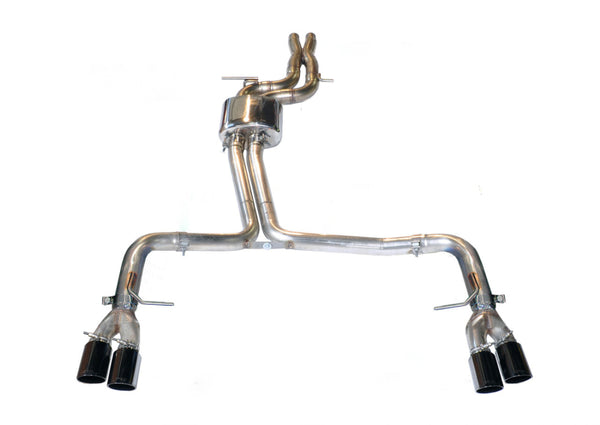 AWE Tuning Audi B8 / B8.5 S4 3.0T Track Edition Exhaust - Diamond Black Tips (90mm) - Bull Strap