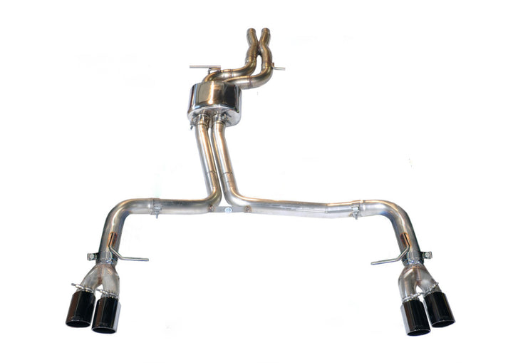 AWE Tuning Audi B8 / B8.5 S4 3.0T Track Edition Exhaust - Diamond Black Tips (90mm) - Bull Strap