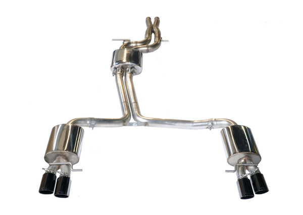 AWE Tuning Audi B8 S5 4.2L Touring Edition Exhaust System - Diamond Black Tips - Bull Strap