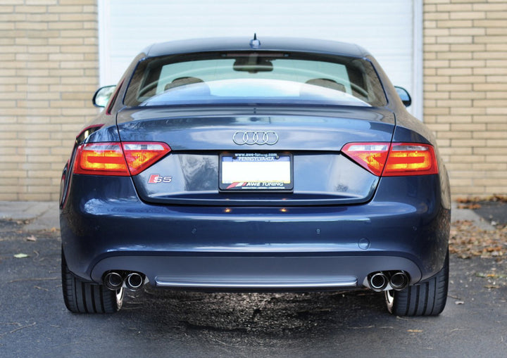 AWE Tuning Audi B8 S5 4.2L Touring Edition Exhaust System - Diamond Black Tips - Bull Strap