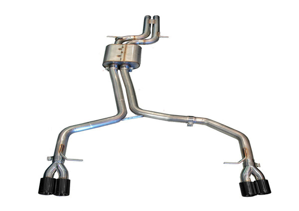 AWE Tuning Audi B8 S5 4.2L Track Edition Exhaust System - Polished Silver Tips - Bull Strap