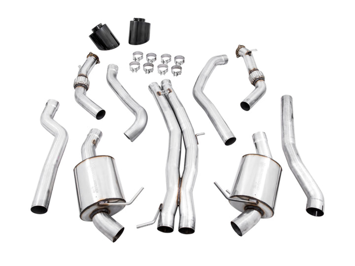 AWE Tuning Audi B9 RS5 Touring Edition Exhaust - w/ Diamond Black RS Tips - Bull Strap