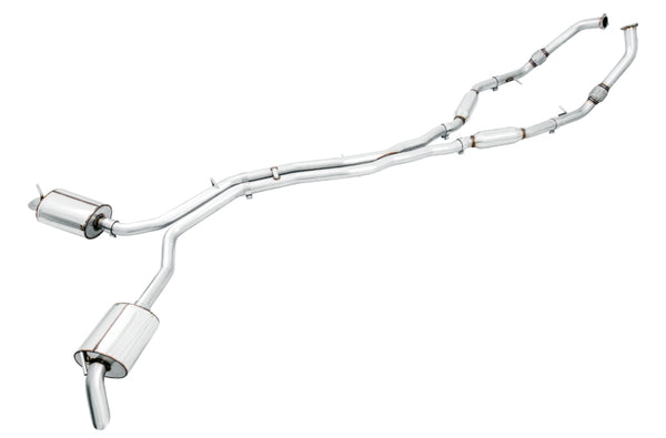 AWE Tuning Audi B9 SQ5 Non-Resonated Touring Edition Cat-Back Exhaust - No Tips (Turn Downs) - Bull Strap