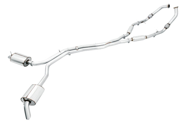 AWE Tuning Audi B9 SQ5 Resonated Touring Edition Cat-Back Exhaust - No Tips (Turn Downs) - Bull Strap
