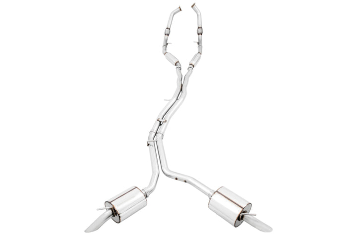 AWE Tuning Audi B9 SQ5 Resonated Touring Edition Cat-Back Exhaust - No Tips (Turn Downs) - Bull Strap