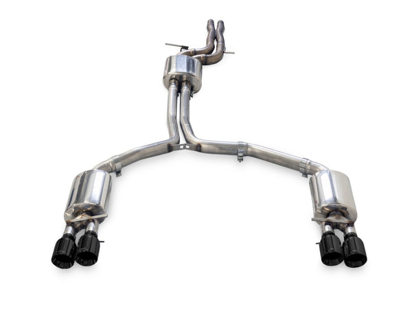 AWE Tuning Audi C7.5 A6 3.0T Touring Edition Exhaust - Quad Outlet Diamond Black Tips - Bull Strap