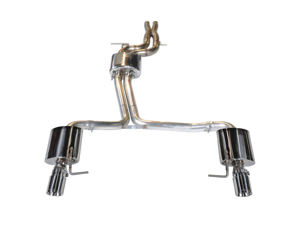 AWE Tuning Audi C7 A6 3.0T Touring Edition Exhaust - Dual Outlet Chrome Silver Tips - Bull Strap