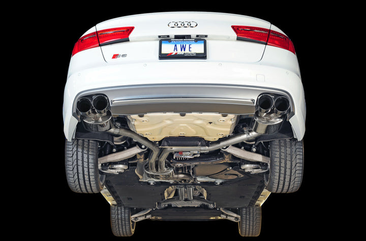 AWE Tuning Audi C7 / C7.5 S6 4.0T Touring Edition Exhaust - Diamond Black Tips - Bull Strap