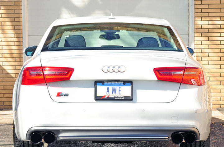 AWE Tuning Audi C7 / C7.5 S6 4.0T Track Edition Exhaust - Diamond Black Tips - Bull Strap