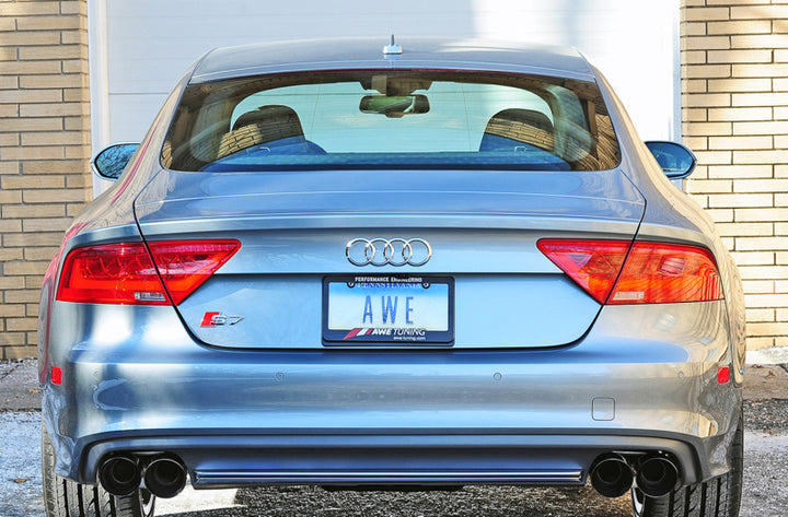 AWE Tuning Audi C7 / C7.5 S7 4.0T Track Edition Exhaust - Diamond Black Tips - Bull Strap