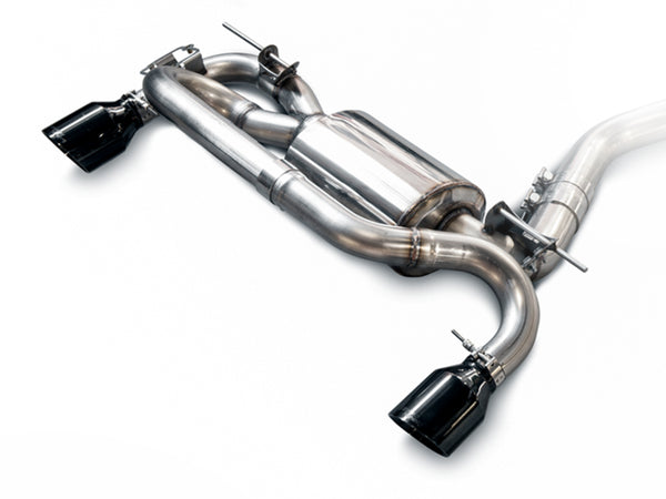 AWE Tuning BMW F22 M235i / M240i Touring Edition Axle-Back Exhaust - Diamond Black Tips (102mm) - Bull Strap