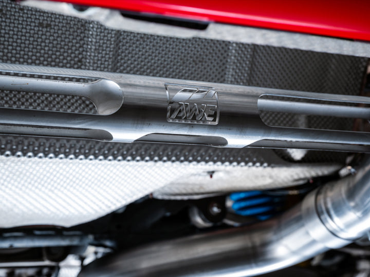 AWE Tuning BMW F8X M3/M4 Track Edition Catback Exhaust - Diamond Black Tips - Bull Strap
