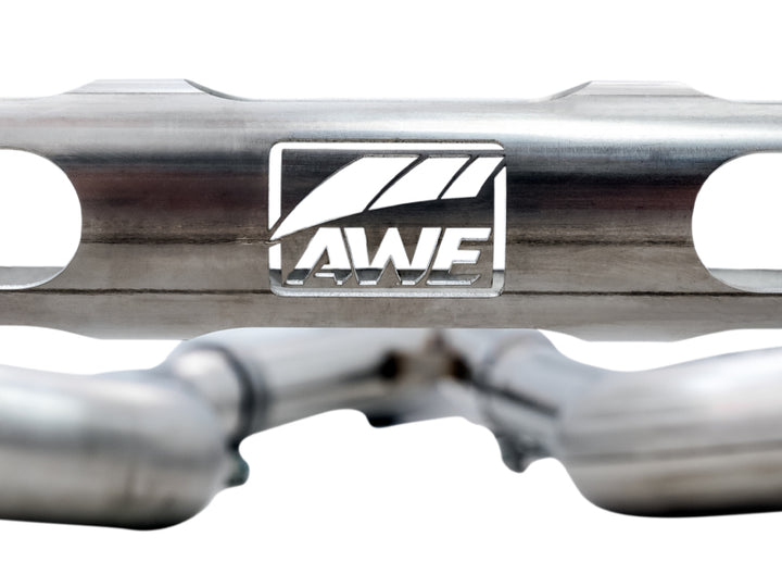AWE Tuning BMW F8X M3/M4 Track Edition Catback Exhaust - Diamond Black Tips - Bull Strap