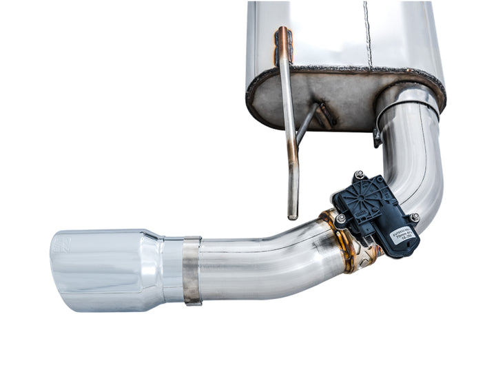 AWE Tuning Ford Focus RS SwitchPath Cat-back Exhaust - Chrome Silver Tips - Bull Strap