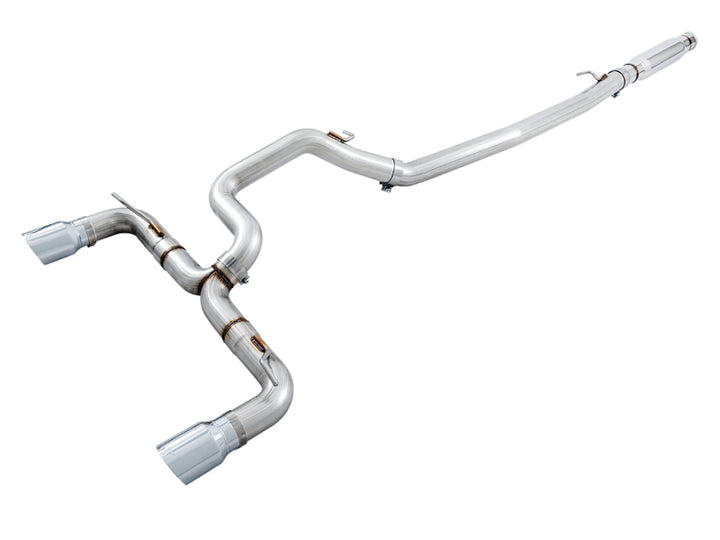 AWE Tuning Ford Focus RS Track Edition Cat-back Exhaust - Chrome Silver Tips - Bull Strap