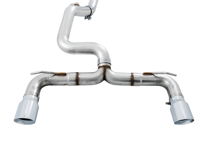 AWE Tuning Ford Focus RS Track Edition Cat-back Exhaust - Chrome Silver Tips - Bull Strap