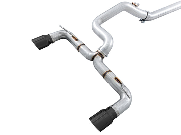 AWE Tuning Ford Focus RS Track Edition Cat-back Exhaust - Diamond Black Tips - Bull Strap