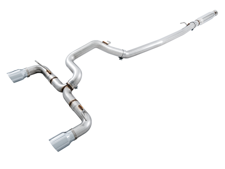 AWE Tuning Ford Focus RS Track Edition Cat-back Exhaust - Diamond Black Tips - Bull Strap