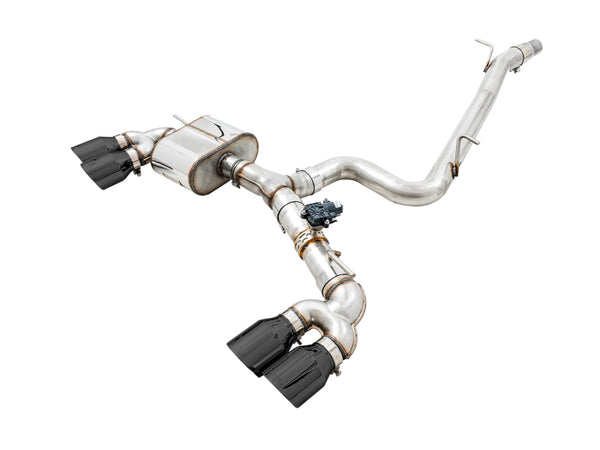 AWE Tuning MK7.5 Golf R SwitchPath Exhaust w/Diamond Black Tips 102mm - Bull Strap