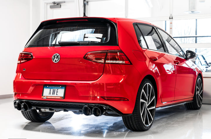 AWE Tuning MK7.5 Golf R SwitchPath Exhaust w/Diamond Black Tips 102mm - Bull Strap