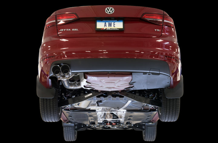 AWE Tuning Mk6 GLI 2.0T - Mk6 Jetta 1.8T Track Edition Exhaust - Diamond Black Tips - Bull Strap