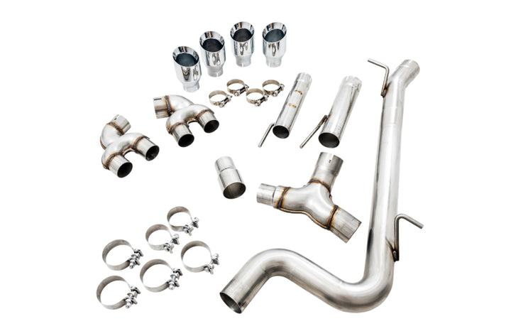 AWE Tuning Mk7 Golf R Track Edition Exhaust w/Chrome Silver Tips 102mm - Bull Strap