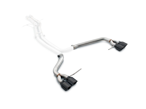 AWE Tuning Porsche Macan Track Edition Exhaust System - Diamond Black 102mm Tips - Bull Strap