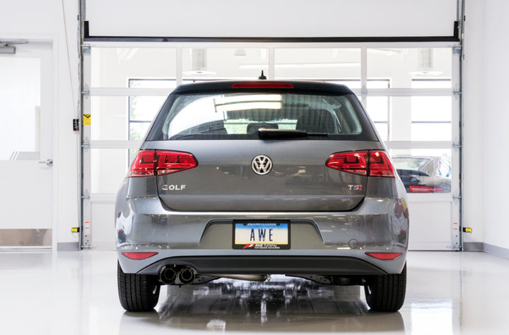 AWE Tuning VW MK7 Golf 1.8T Track Edition Exhaust w/Diamond Black Tips (90mm) - Bull Strap
