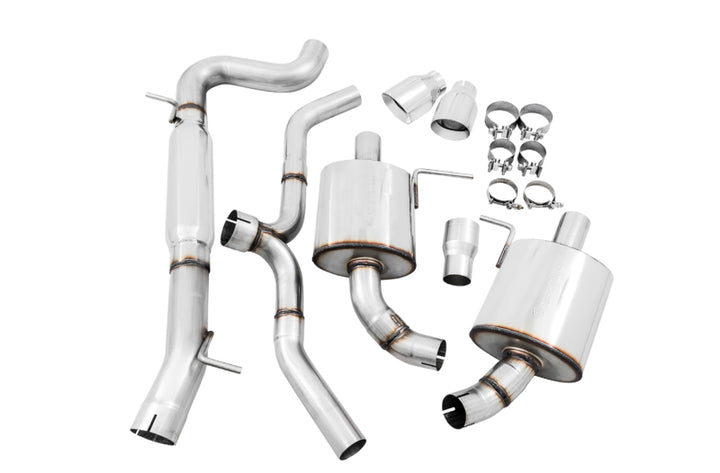 AWE Tuning VW MK7 Golf Alltrack/Sportwagen 4Motion Touring Edition Exhaust - Polished Silver Tips - Bull Strap