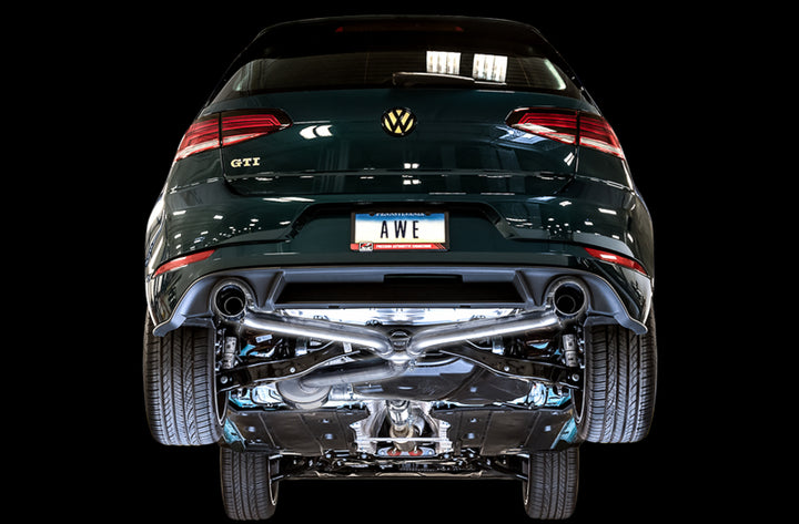 AWE Tuning Volkswagen GTI MK7.5 2.0T Touring Edition Exhaust w/Chrome Silver Tips 102mm - Bull Strap