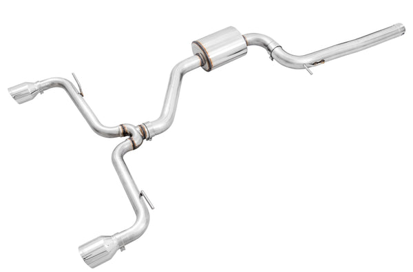 AWE Tuning Volkswagen GTI MK7.5 2.0T Track Edition Exhaust w/Chrome Silver Tips 102mm - Bull Strap