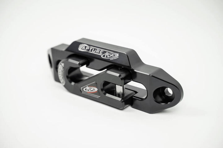 Addictive Desert Designs 1-5/16in Winch Fairlead Plate w/ Recessed Round End Hook - Black - Bull Strap