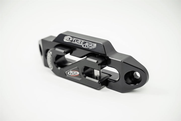 Addictive Desert Designs 1-5/16in Winch Fairlead Plate w/ Recessed Round End Hook - Black - Bull Strap