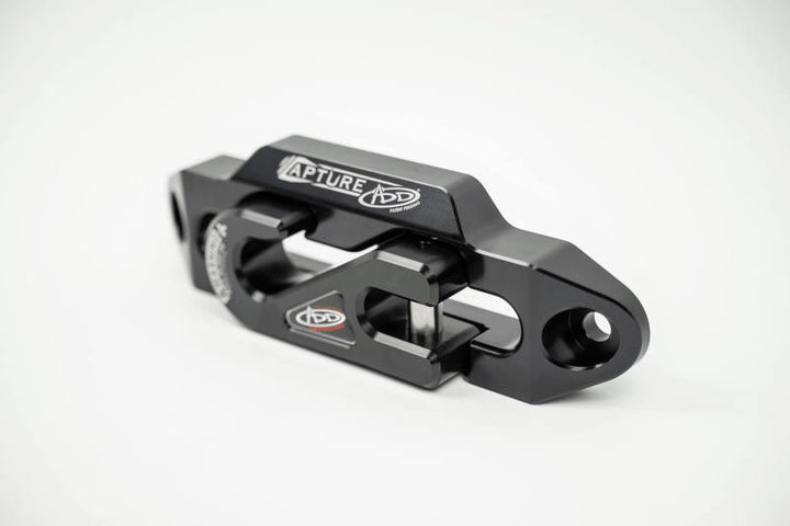 Addictive Desert Designs 1-5/16in Winch Fairlead Plate w/ Recessed Round End Hook - Black - Bull Strap