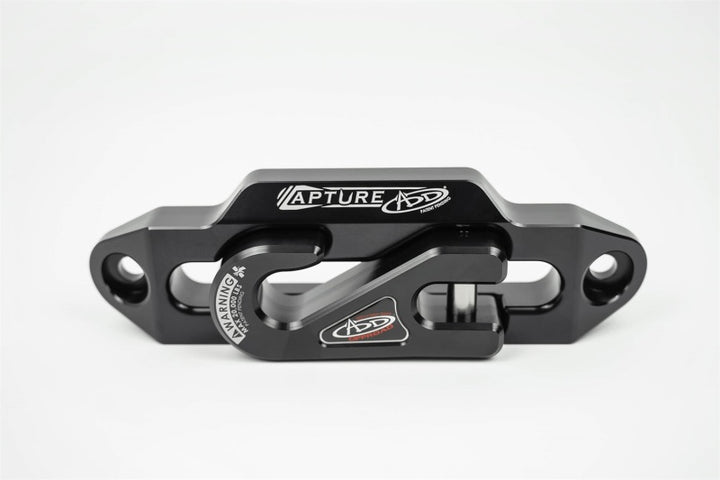 Addictive Desert Designs 1-5/16in Winch Fairlead Plate w/ Recessed Round End Hook - Black - Bull Strap