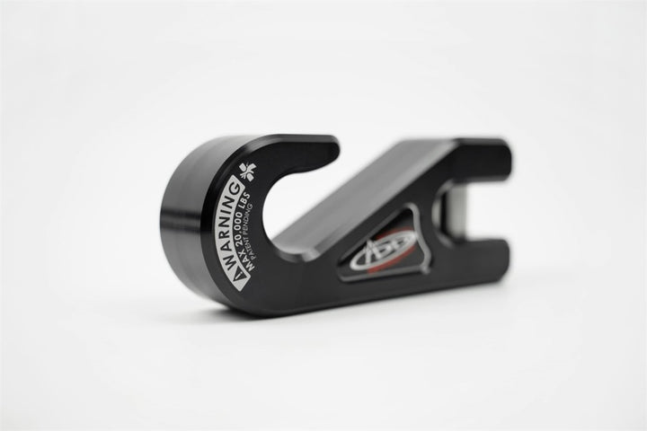 Addictive Desert Designs 1-5/16in Winch Fairlead Plate w/ Recessed Round End Hook - Black - Bull Strap