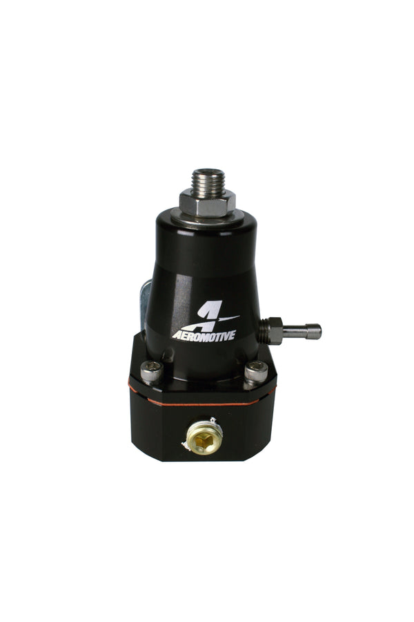 Aeromotive Adjustable Regulator Billet EFI Bypass - (2) -6 Inlets/(1) -6 Return - Black - Bull Strap