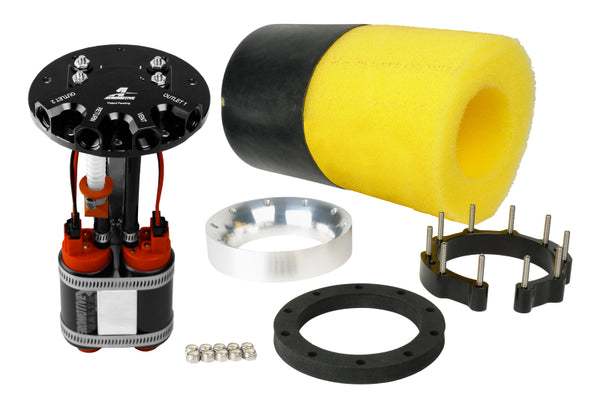 Aeromotive Fuel Pump - Universal - Phantom Dual 340 - 6-10in Depth - Bull Strap