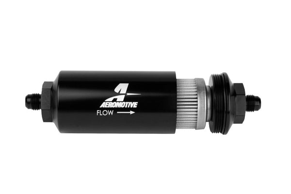 Aeromotive In-Line Filter - (AN-06 Male) 100 Micron Stainless Steel Element - Bull Strap