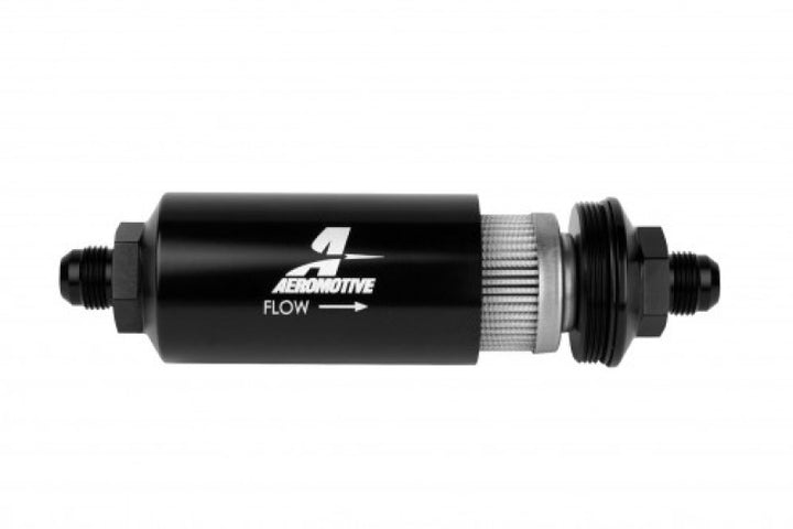 Aeromotive In-Line Filter - (AN -08 Male) 100 Micron Stainless Steel Element - Bull Strap