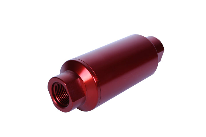 Aeromotive In-Line Filter - (AN-10) 10 Micron Microglass Element Red Anodize Finish - Bull Strap