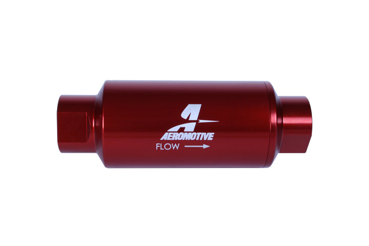Aeromotive In-Line Filter - (AN-10) 10 Micron Microglass Element Red Anodize Finish - Bull Strap