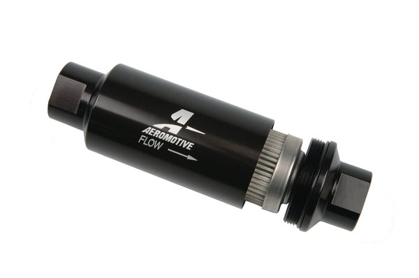 Aeromotive In-Line Filter - AN-10 - Black - 100 Micron - Bull Strap