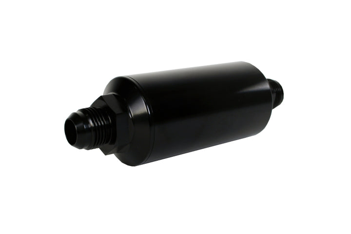 Aeromotive In-Line Filter - AN -10 size Male - 10 Micron Microglass Element - Bright-Dip Black - Bull Strap