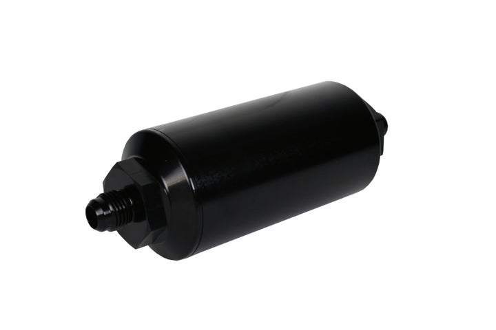 Aeromotive In-Line Filter - (AN-6 Male) 10 Micron Fabric Element Bright Dip Black Finish - Bull Strap