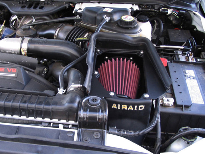 Airaid 03-07 Ford Power Stroke 6.0L Diesel MXP Intake System w/o Tube (Oiled / Red Media) - Bull Strap