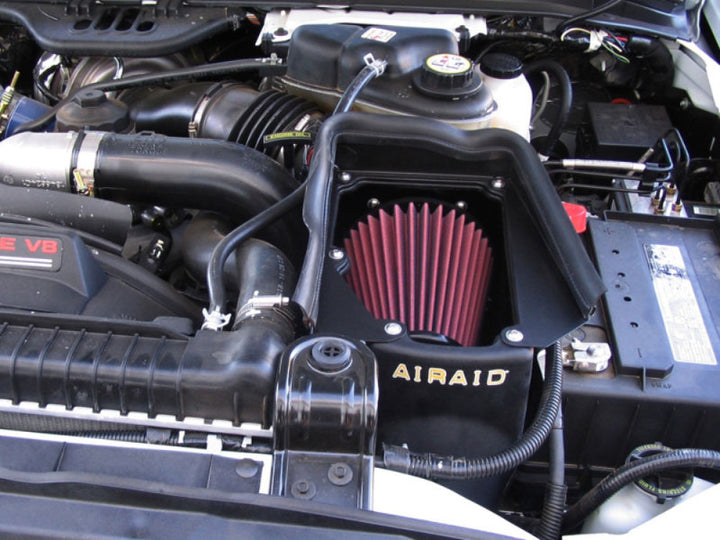 Airaid 03-07 Ford Power Stroke 6.0L Diesel MXP Intake System w/o Tube (Oiled / Red Media) - Bull Strap